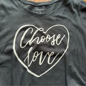 Torrid Choose Love Black T-Shirt 2X
